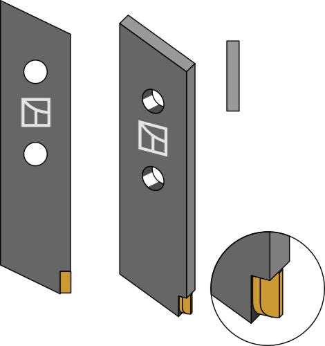Bolt-on tine - Hard metal