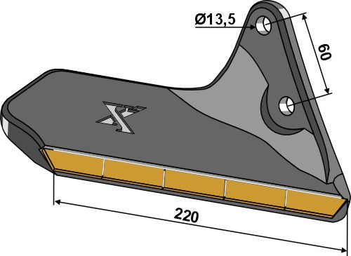 Replacement wing - Hard metal - right