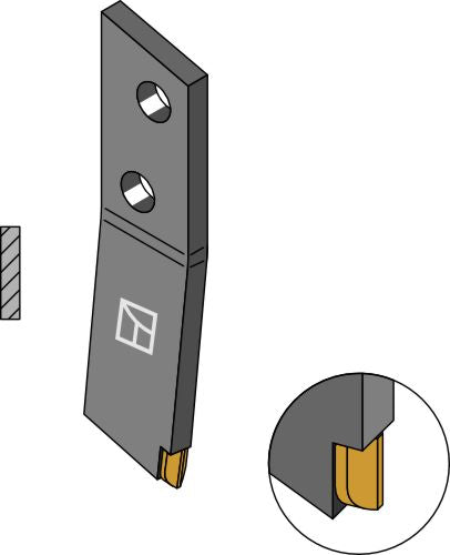 Bolt-on tine - right - Hard metal