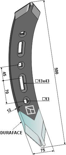 Twisted stubble point - left model - DURAFACE