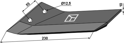 Replacement wings - hard metal faced - back side - left