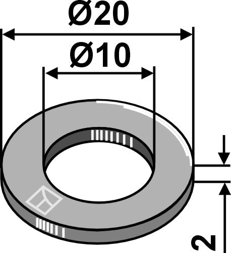 Aluminiumbricka Ø20x2xØ10