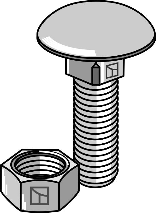 Bolt M10x1,5x20 galvanized with nut