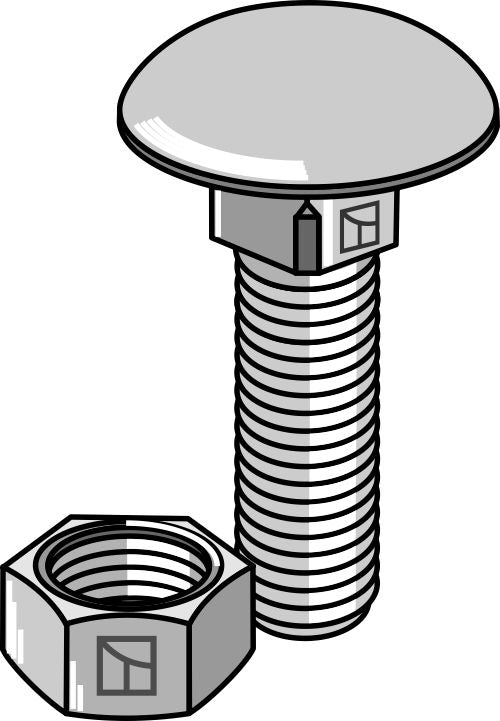 Bolt M10x1,5x25 galvanized with nut