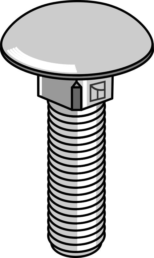 Skruv med skålhuvud M10x1,5x25 utan mutter – galvaniserad