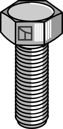Sexkantskruv M10x1,5x25 utan mutter – galvaniserad