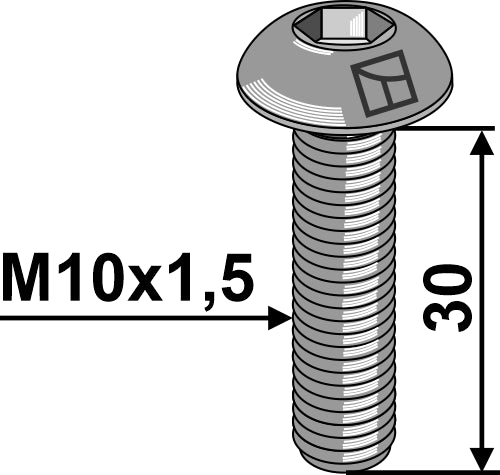 Saucer-head screw M10x1,5x30 with hexagon socket