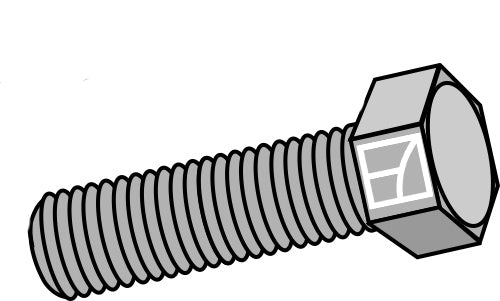 Sekskantbolt M10x1,5x30 uten mutter - galvanisert