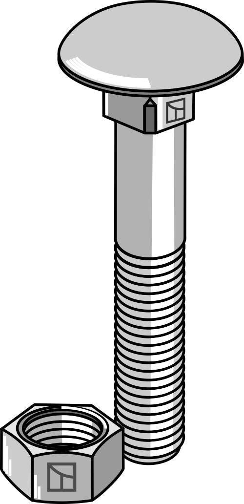 Bult M10x1,5x60 galvaniserad med mutter