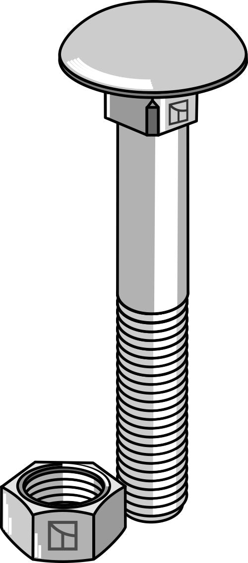Bolt M10x1,5x70 galvanisert med mutter