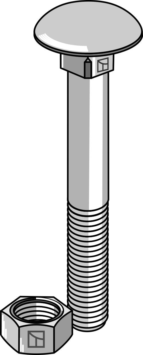 Pultti M10x1,5x80 m. mutteri - galvanoitu