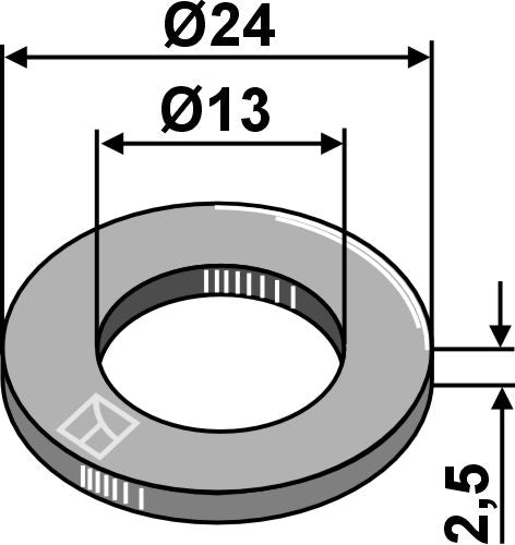 Aluminium washer Ø24x2,5xØ13