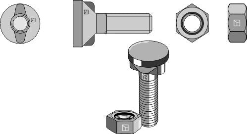 Plogbolt M12x1,75x35 med sekskantmutter