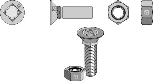 Plogbolt 1/2'' UNFx40 og sekskantmutter