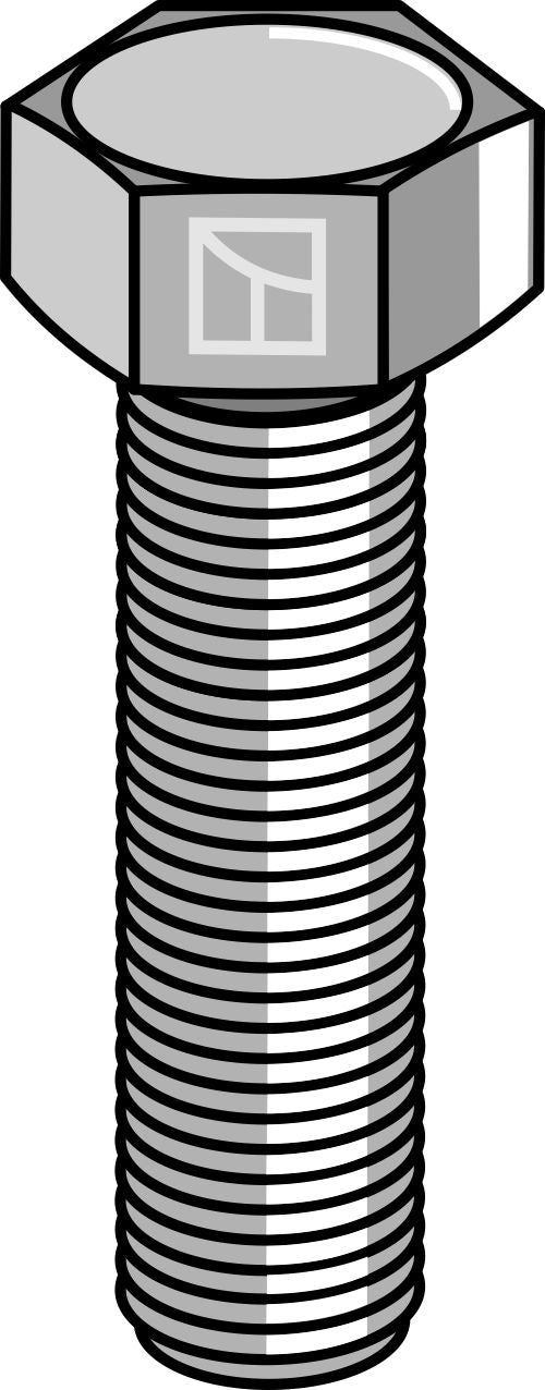 Kuusiokantapultti M12x1,75x45 ilman mutteria - galvanoitu
