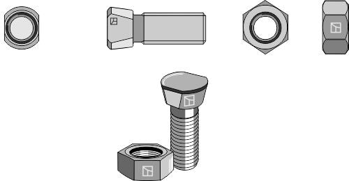 Plough bolt M12x1,75x50 with hexagon nut