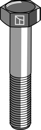 Kuusiokantapultti M12x1,75x55 galvanoitu - vasen kierre ilman mutteria