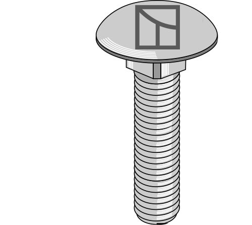 Skruer med flad hoved M12x1,75x70 - galvaniseret