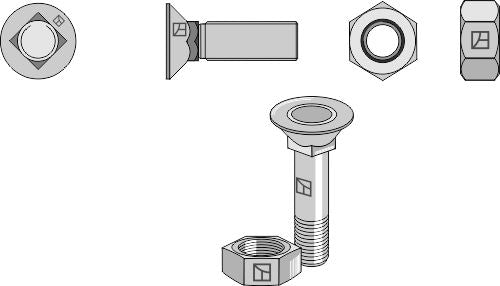 Plogbolt M12x1,75x90 og sekskantmutter