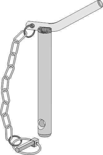 Security pins with chain and linch pin for lower links