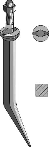 Sead-äes hammas booriteräksestä, kaula, jossa 2 kiinnikettä liikkeen suuntaan