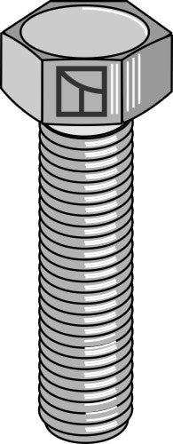 Sekskantbolt M14x2x45 uden møtrik - galvaniseret