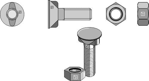 Plogbolt DIN11014 M14x2x70 med sekskantmutter