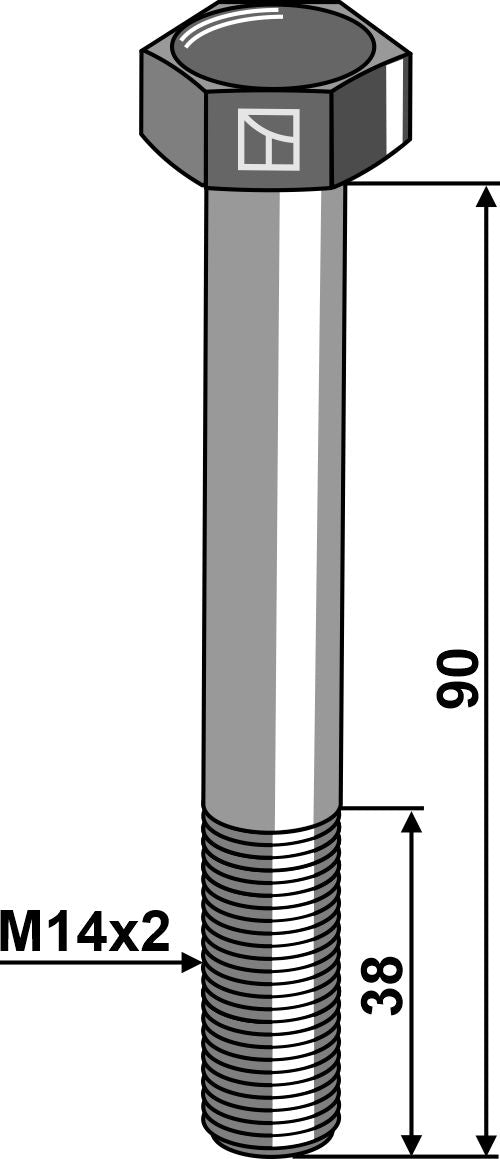 Sekskantbolt M14x2x90 uden møtrik
