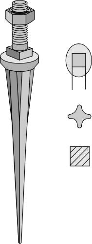 Cone shaped harrow teeth with ribs