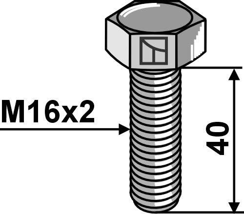 Sexkantskruv M16x2x4 utan mutter – galvaniserad