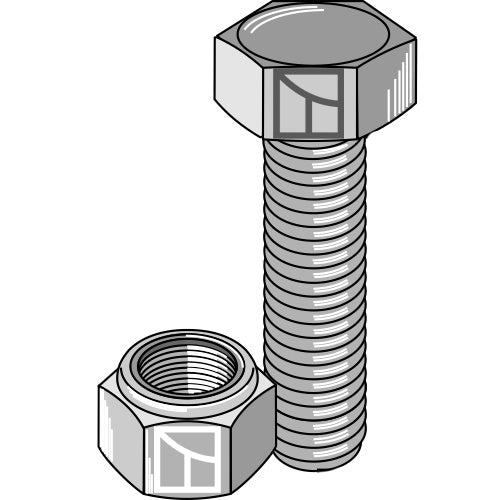 Kuusiokantapultti M16x2x50 ilman mutteria