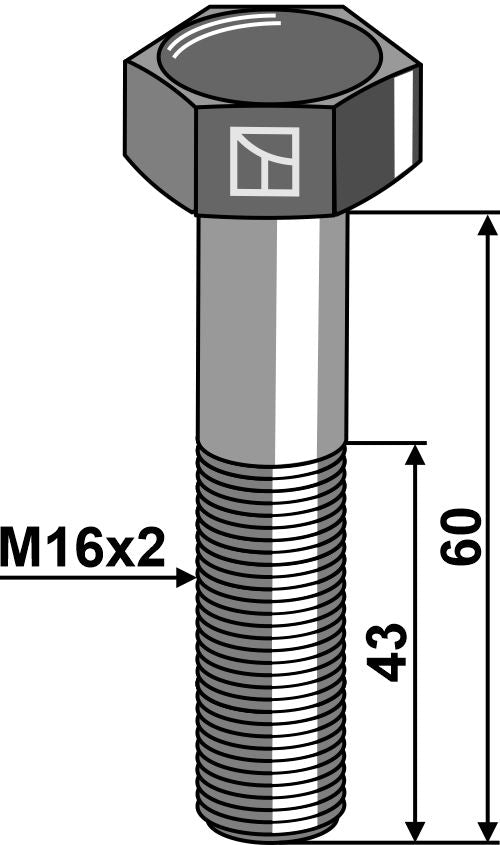 Sekskantbolt M16x2x60 uden møtrik