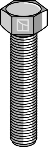 Kuusiokantapultti M16x2x60 ilman mutteria - galvanoitu
