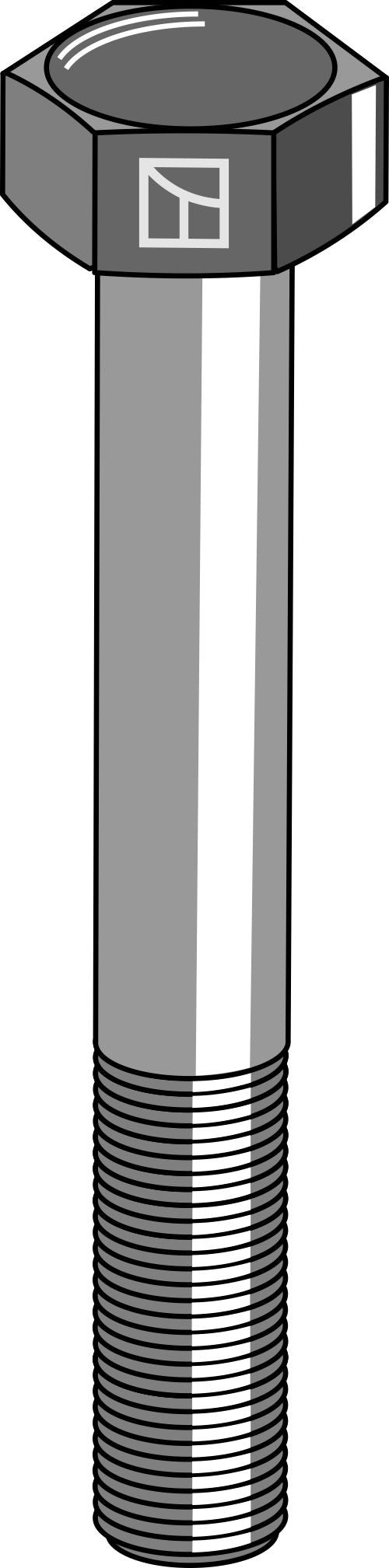 Hexagon bolts M16x1,5x90  without nut - Galvanized