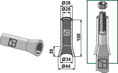 Svetsbussning 100 mm