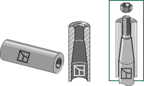 Sveisehylse for tind med M28-gjenger