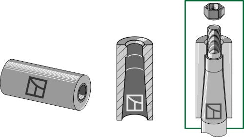 Sveisehylse for tind med M28-gjenger