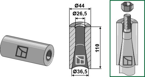 Svetsbussning för tand med M24-gänga