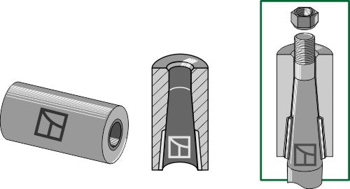 Svejsebøsning til tand med låsepiston