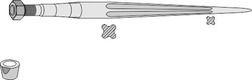 Frontlastande tand 1100 mm