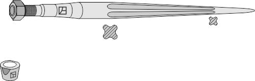 Frontlastande tand 1400 mm