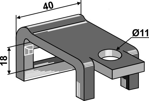 Klemme for tind 25x8