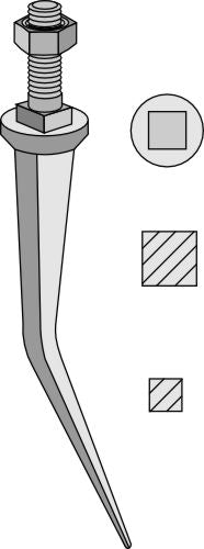 Cone shaped harrow teeth from boron steel, Rau model