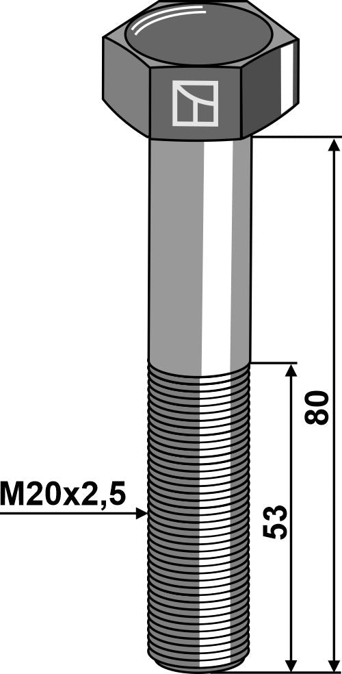 Sekskantbolt M20x2,5x80 uden møtrik