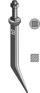 Harvtenner av borstål med firkantet hals