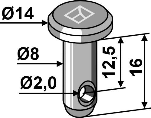 Cotter bolt Ø8x16
