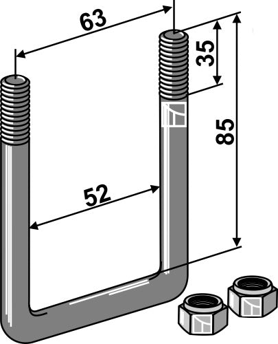 Stirrup bolt - M12x1,75