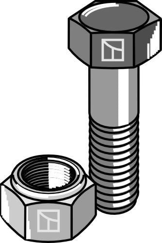 Hexagon bolt M10x1x35 with self-locking nut