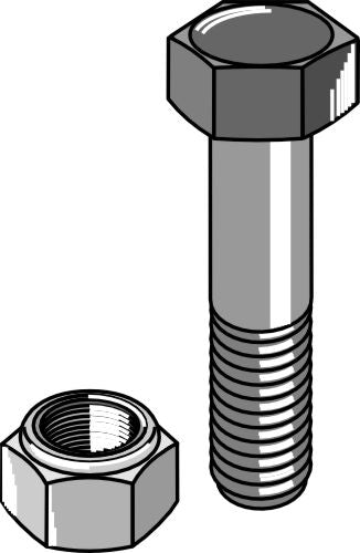 Sekskantbolt M12x1,25x35 med selvlåsende møtrik
