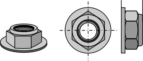 Selvlåsende kragemutter - presset - M12x1,25 - 8,8